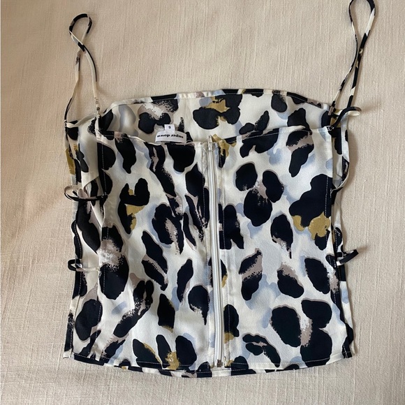 Superdown Cami Top Leopard Zip Cutout Size Small - Picture 3 of 4